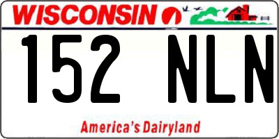 WI license plate 152NLN