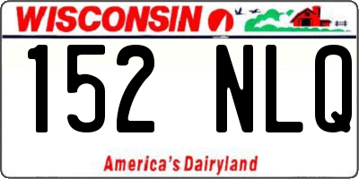WI license plate 152NLQ