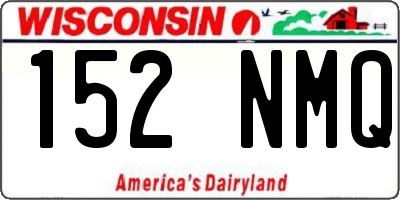 WI license plate 152NMQ