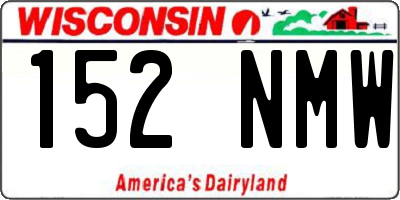 WI license plate 152NMW