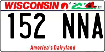 WI license plate 152NNA