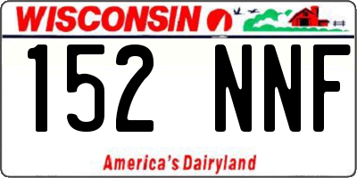 WI license plate 152NNF