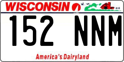 WI license plate 152NNM