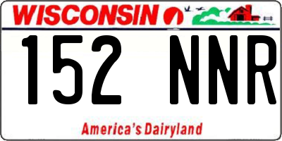 WI license plate 152NNR