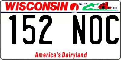 WI license plate 152NOC
