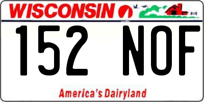 WI license plate 152NOF