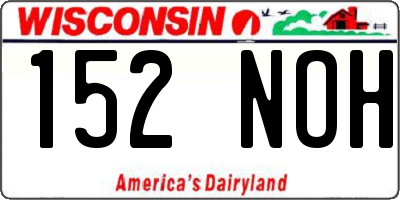 WI license plate 152NOH
