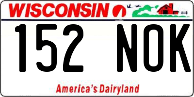 WI license plate 152NOK