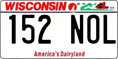 WI license plate 152NOL