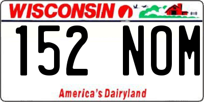WI license plate 152NOM