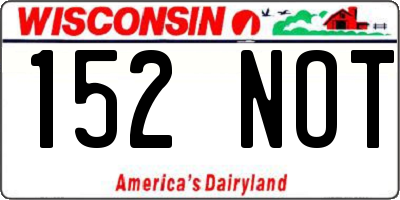 WI license plate 152NOT