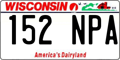 WI license plate 152NPA