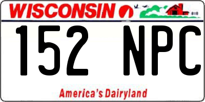 WI license plate 152NPC