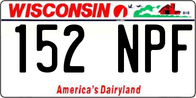 WI license plate 152NPF