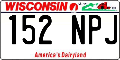 WI license plate 152NPJ