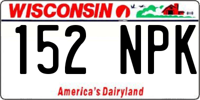 WI license plate 152NPK