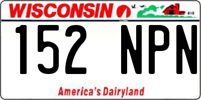WI license plate 152NPN