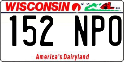 WI license plate 152NPO