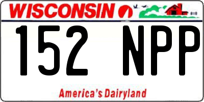 WI license plate 152NPP