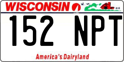 WI license plate 152NPT