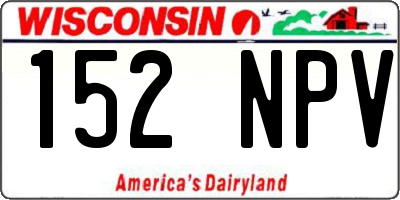 WI license plate 152NPV