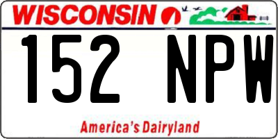 WI license plate 152NPW