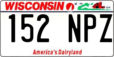 WI license plate 152NPZ