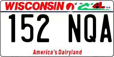 WI license plate 152NQA
