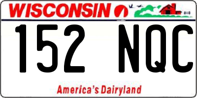 WI license plate 152NQC