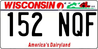 WI license plate 152NQF