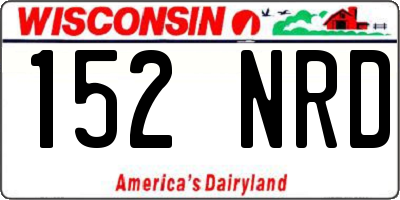 WI license plate 152NRD