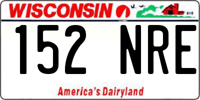 WI license plate 152NRE