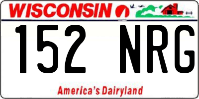WI license plate 152NRG