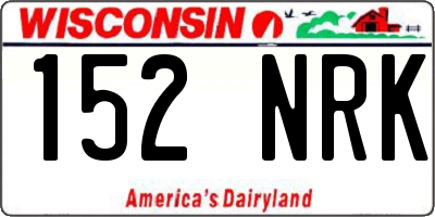 WI license plate 152NRK