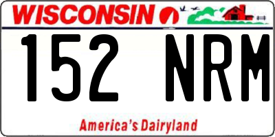 WI license plate 152NRM