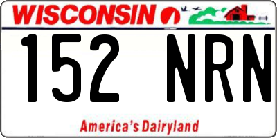 WI license plate 152NRN