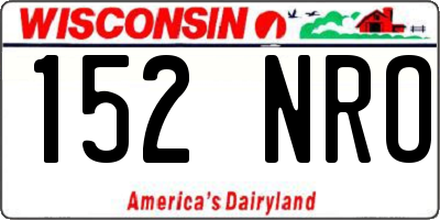 WI license plate 152NRO