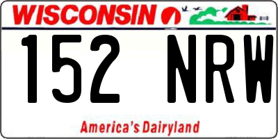 WI license plate 152NRW