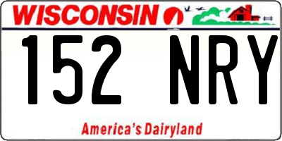 WI license plate 152NRY