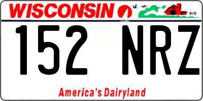 WI license plate 152NRZ