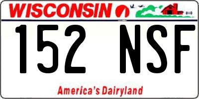 WI license plate 152NSF