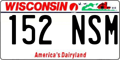 WI license plate 152NSM