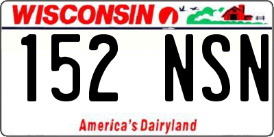WI license plate 152NSN
