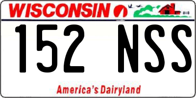WI license plate 152NSS