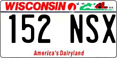 WI license plate 152NSX