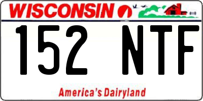 WI license plate 152NTF