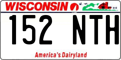 WI license plate 152NTH