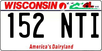 WI license plate 152NTI