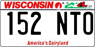 WI license plate 152NTO