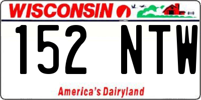 WI license plate 152NTW